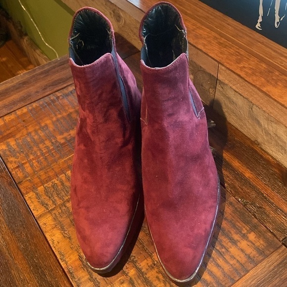 Stephane Kelian Paris burgundy wine suede booties - Picture 15 of 16
